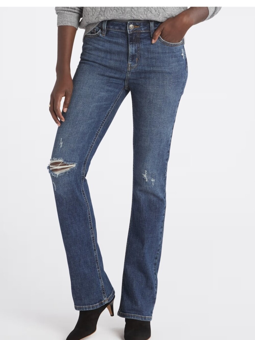 NWT Studio Blue Imogen Bootcut Denim Distressed Jeans